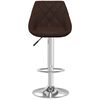 vidaXL Bar Stool Set of 2 Brown Faux leather, chromed steel Standard
