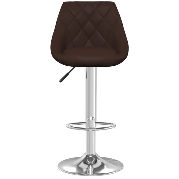 vidaXL Bar Stool Set of 2 Brown Faux leather, chromed steel Standard