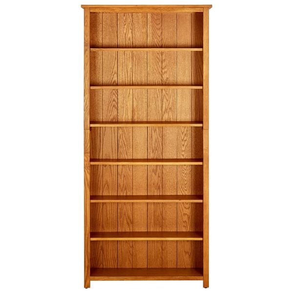 vidaXL Bookcase Natural Oak Solid Oak Wood, MDF 78.7 in height Bookcase