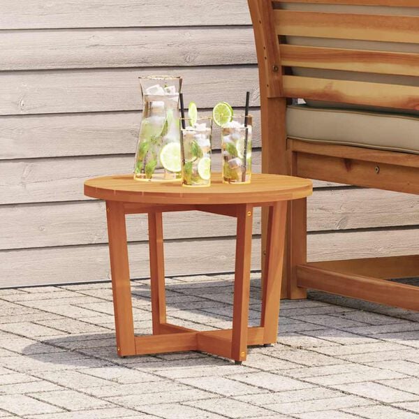 vidaXL Patio Side Table Round &Oslash;21.7x15.7" Solid Wood Acacia