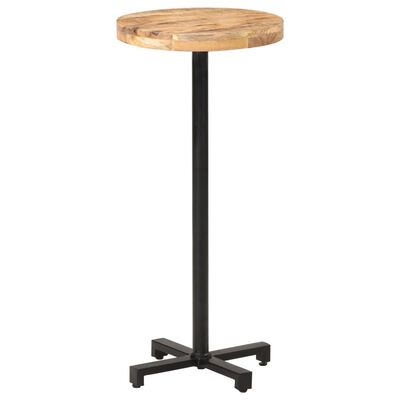 vidaXL Bar Table Round Ø19.7"x43.3" Rough Mango Wood