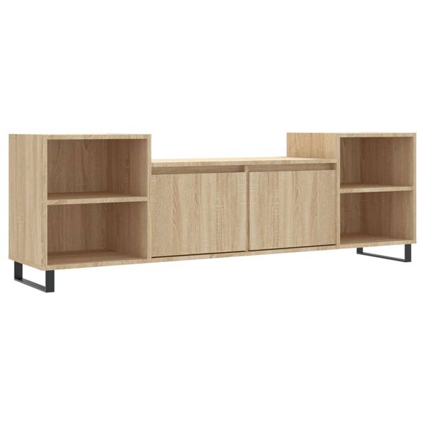 vidaXL TV Cabinet Sonoma Oak Engineered Wood, Metal