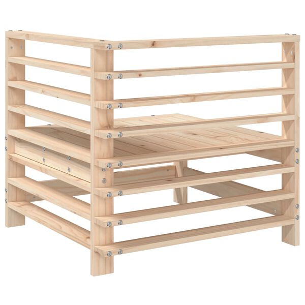 vidaXL Garden Corner Sofa Natural Pine Solid Pine Wood, Plywood
