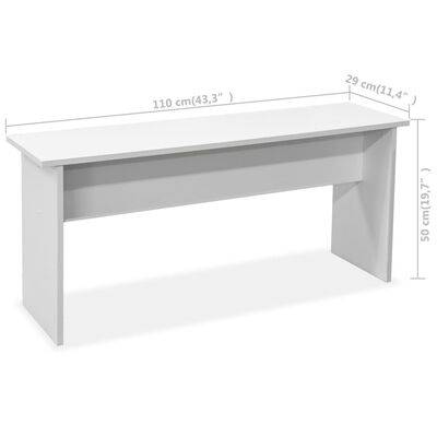 vidaXL Dining Table and Benches 3 Pieces Chipboard White