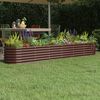 vidaXL Garden Raised Bed Brown Powder-coated steel Large Durable