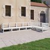 vidaXL 7 Piece Patio Lounge Set White Solid Pinewood
