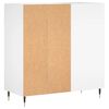 vidaXL Record Cabinet White Engineered wood, iron Medium Record Cabinet