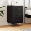 vidaXL Bedside Cabinet Black Engineered wood Medium Bedside Cabinet