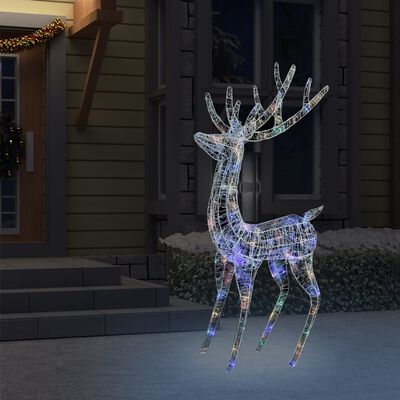 vidaXL XXL Acrylic Christmas Reindeer 250 LED 6 ft Colorful