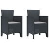 vidaXL Garden Chair 2 pcs Anthracite 20.87 x 19.29 x 33.46 in