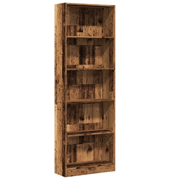 vidaXL Bookcase Old Wood Engineered wood Tall Bookcase Rectangular