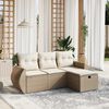 vidaXL Garden Sofa Set Beige Poly Rattan, Steel, Polyester Large Modular