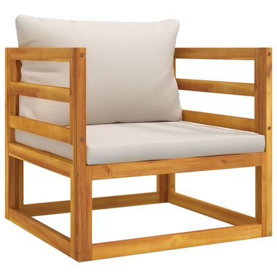 vidaXL 6 Piece Patio Lounge Set with Light Gray Cushions Solid Wood