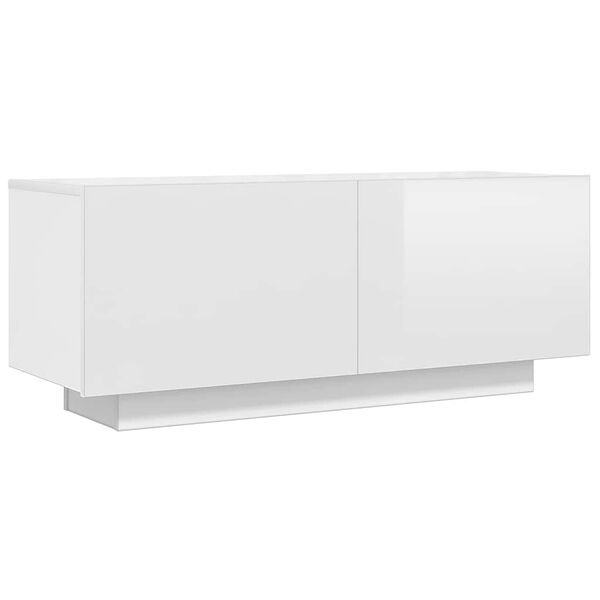 vidaXL TV Cabinet High Gloss White Engineered Wood Standard TV Cabinet
