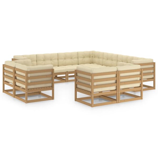 vidaXL Garden Lounge Set Honey brown Solid pinewood Large Modular