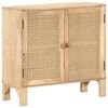 vidaXL Sideboard 31.5"x11.8"x28.7" Solid Mango Wood and Natural Cane