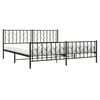 vidaXL Bed Frame Black Powder-Coated Steel Double Bed Frame