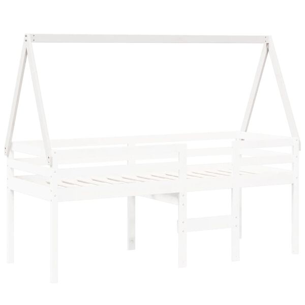 vidaXL Kids'Bed Roof White Solid Pine Wood Standard Decorative Inlays