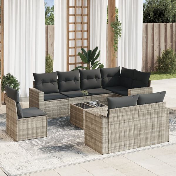 vidaXL Garden Sofa Set Light Grey