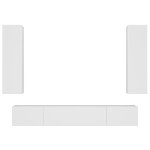 vidaXL TV Cabinet Set Set of 4 White Engineered Wood 4 Piece Set