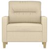 vidaXL Sofa Chair Cream Polyester Single Armchair Rectangular Modern