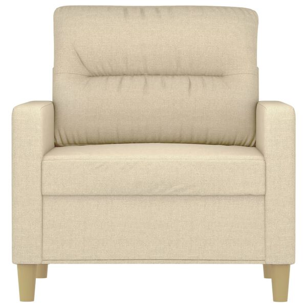 vidaXL Sofa Chair Cream Polyester Single Armchair Rectangular Modern