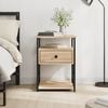 vidaXL Nightstand Sonoma Oak Engineered wood, iron 15.7x16.5x21.7 in
