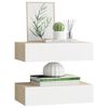 vidaXL Drawer Shelf Set of 2 Oak MDF Compact Drawer Shelf