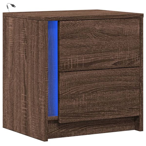 vidaXL Bedside Cabinet Brown oak Engineered wood Bedside Cabinet