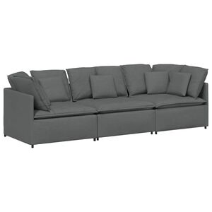 vidaXL Modular Sofa Dark Grey Fabric Upholstery (100% Polyester) Oversized