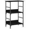 vidaXL Bookshelf Black oak 19.69 x 12.99 x 46.26 in Engineered Wood