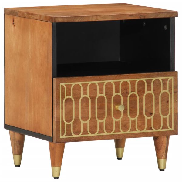 vidaXL Bedside Cabinet Honey brown Solid mango wood, engineered wood, iron