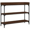 vidaXL Console Table Brown Oak Engineered wood, Metal Console Table