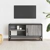 vidaXL TV Cabinet Grey Sonoma Engineered Wood, Metal Rectangular Modern