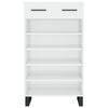 vidaXL Shoe Cabinet High gloss white Engineered wood, iron Standard
