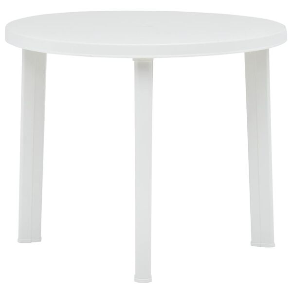 vidaXL Garden Table White Plastic Medium Lightweight Garden Table