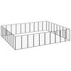 vidaXL Dog Playpen Black Powder-coated steel Expandable Dog Playpen