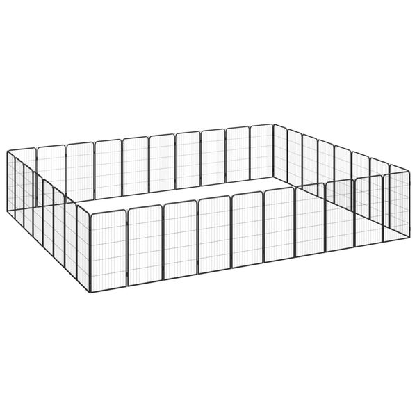 vidaXL Dog Playpen Black Powder-coated steel Expandable Dog Playpen