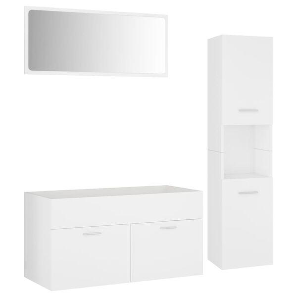 vidaXL Bathroom Furniture Set White Engineered wood, acrylic