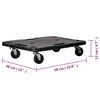 vidaXL Transport Trolleys 3 pcs Black 22.8"x15"x4.7" Polypropylene