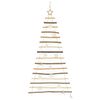 vidaXL Christmas Tree with 50 LEDs Natural 47.2" Solid Ash wood