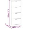 vidaXL Shoe Cabinet High gloss white Engineered wood Tall, Narrow