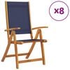 vidaXL Folding Garden Chair Set of 8 Blue