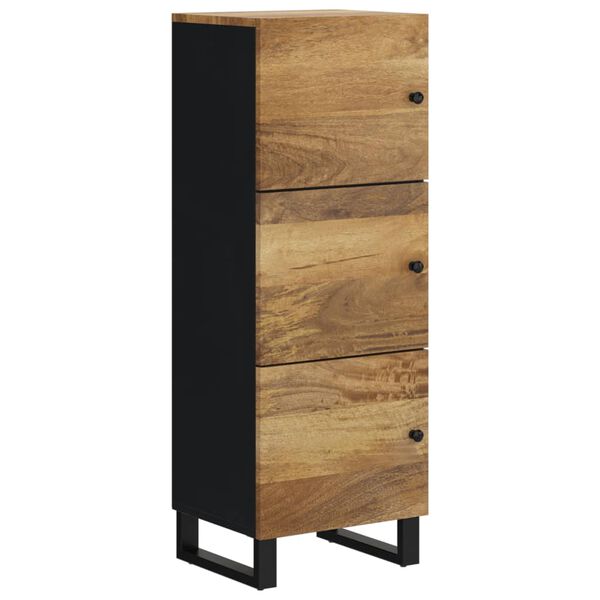 vidaXL Highboard Honey brown and black Solid mango wood and iron Highboard
