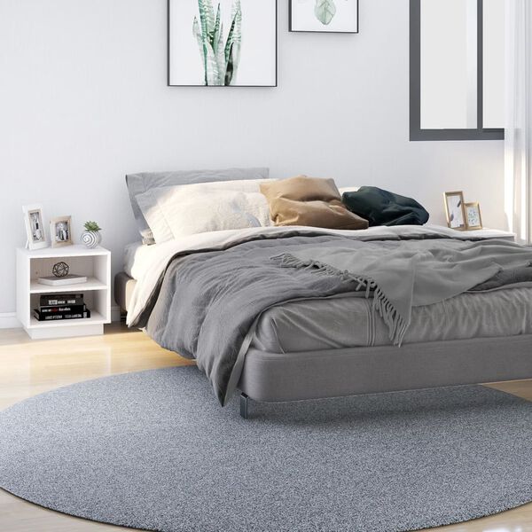 vidaXL Bedside Cabinet Set of 2 White Solid pinewood Medium