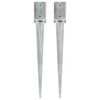 vidaXL Ground Spikes 2 pcs Silver 3.5x3.5x29.5" Galvanised Steel