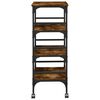 vidaXL Kitchen Trolley Smoked Oak 17.7"x13.8"x35.2" Engineered Wood