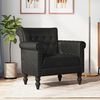 vidaXL Chair Black Genuine goat leather, solid mango wood Medium