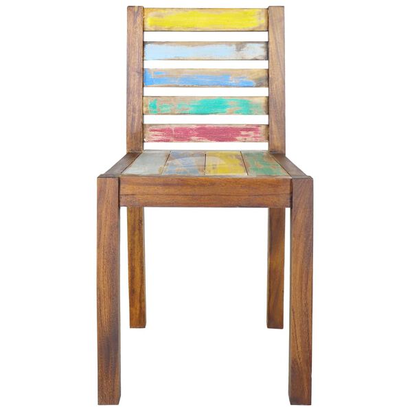 vidaXL Dining Chair Set of 6 Multicolor Solid reclaimed wood Standard