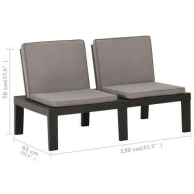 vidaXL 6 Piece Patio Lounge Set with Cushions Plastic Gray